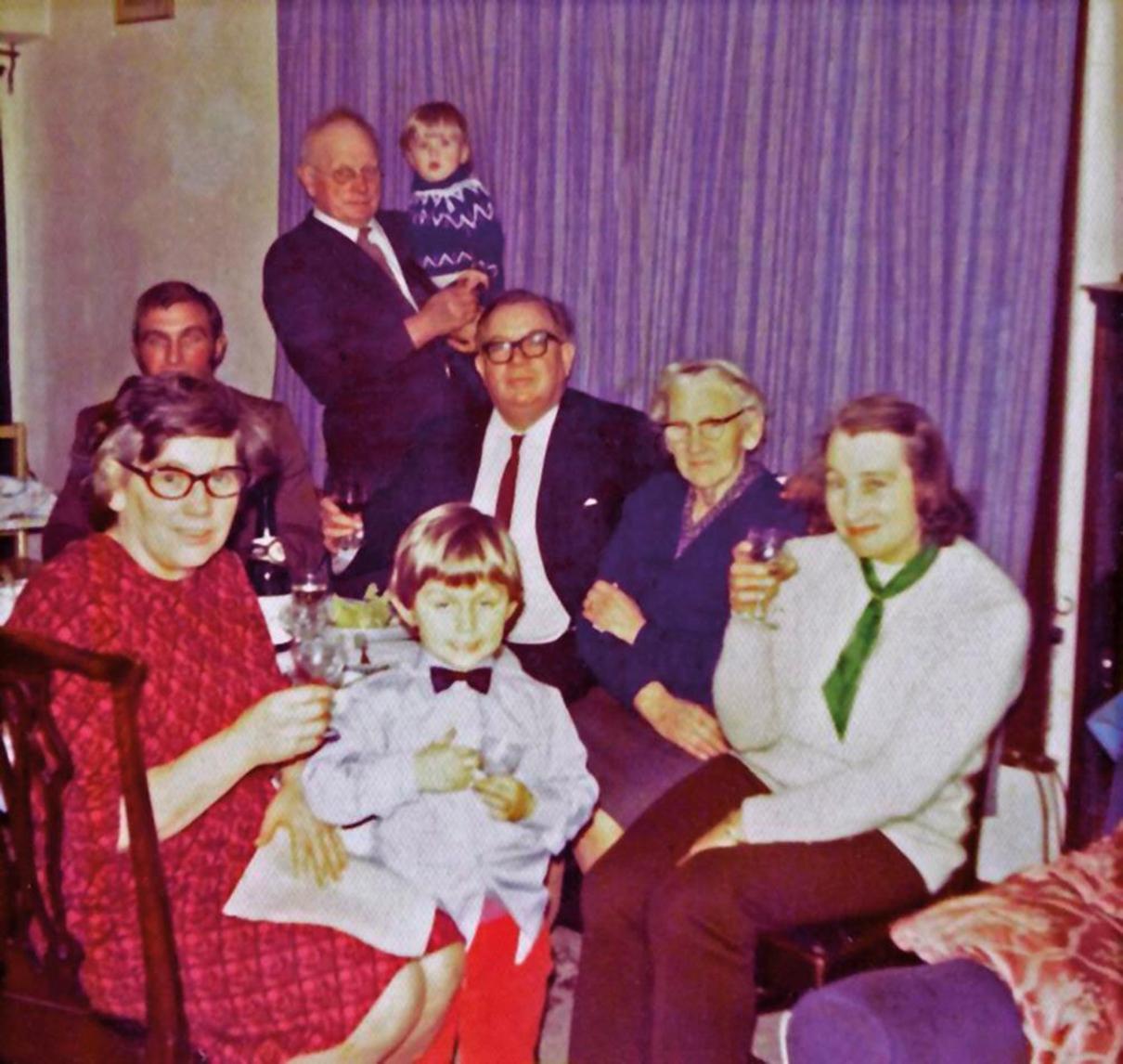  Oldfield enjoys a family Christmas in 1975 during his period as head of MI6